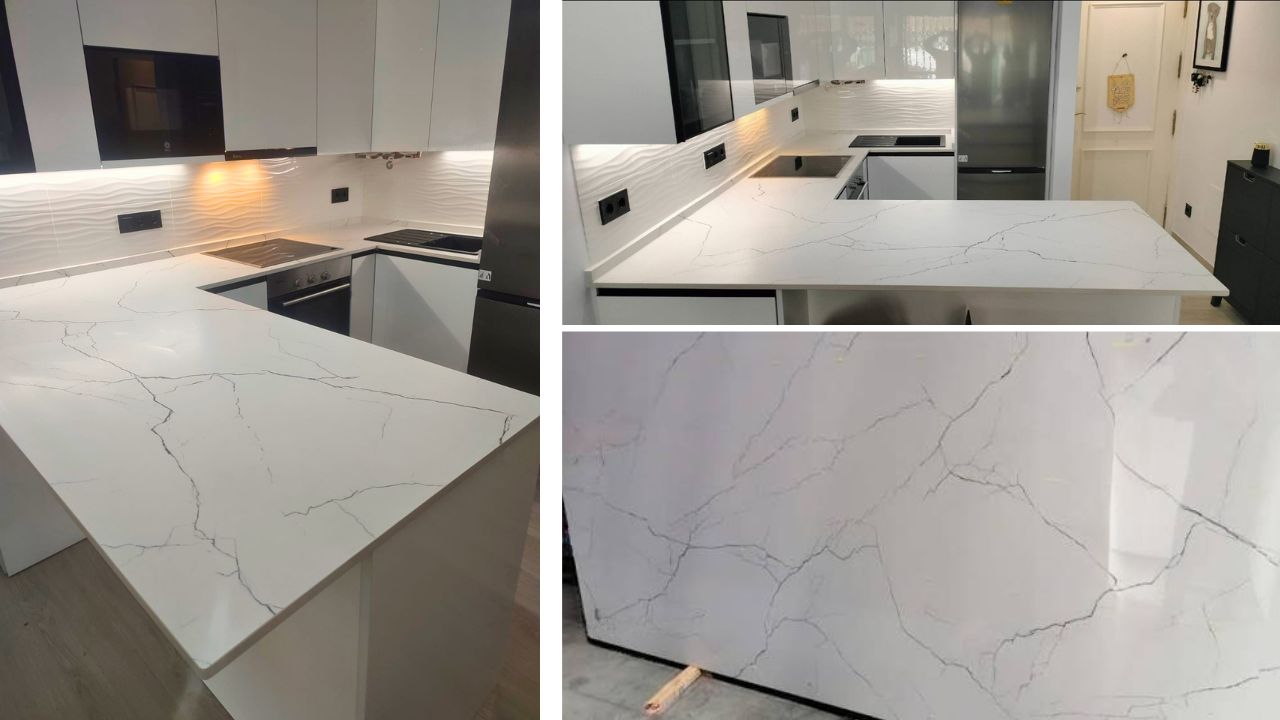 Instalación de encimera de porcelánico Techlam Crystallo en Mijas