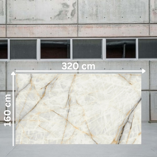 Placa grande Ascale Aura Lux White de 320x160 cm