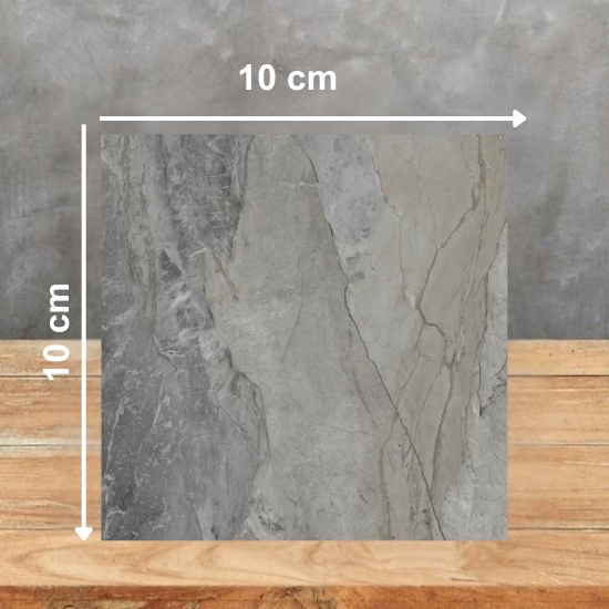Muestra Ascale Mystic Silver 10x10 cm con vetas grises