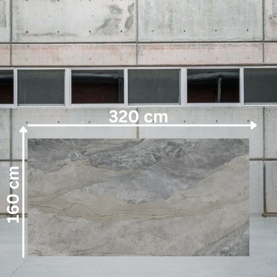 Placa grande Ascale Mystic Silver de 320x160 cm