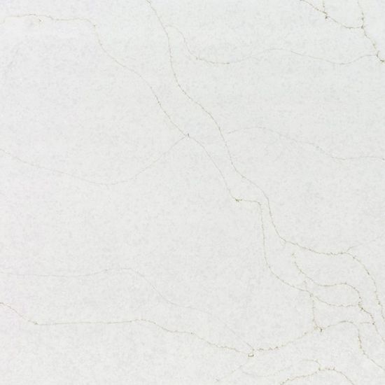 Textura de Cuarzo Malvasia de Levantina Quartz con vetas doradas sutiles sobre fondo blanco
