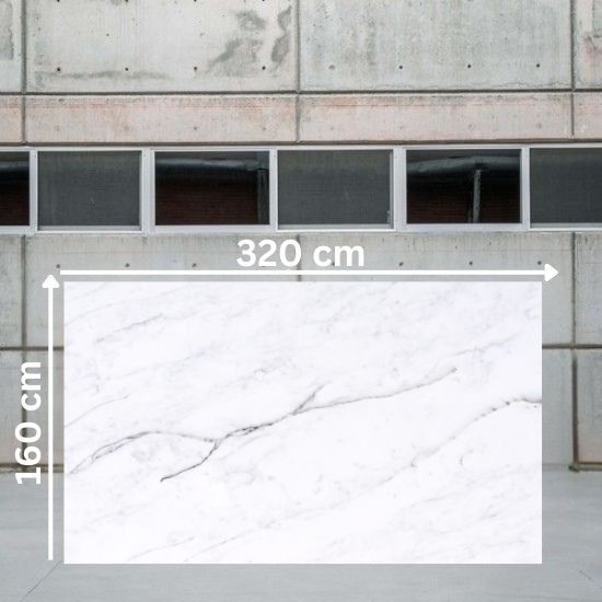 Placa jumbo Cuarzo Cortese Levantina Quartz 320x160 cm blanco con vetas grises