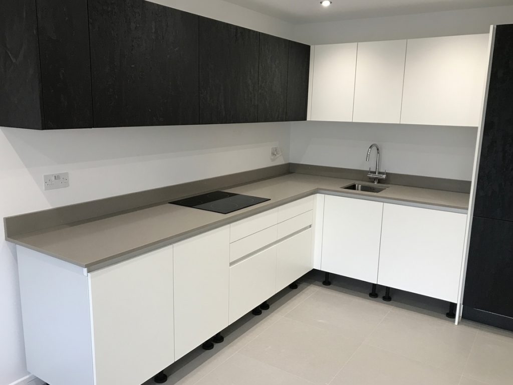 Silestone Coral Clay kitchen worktops installed in a Costa del Sol renovation