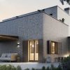 Fachada de casa moderna revestida con Dekton Ceppo